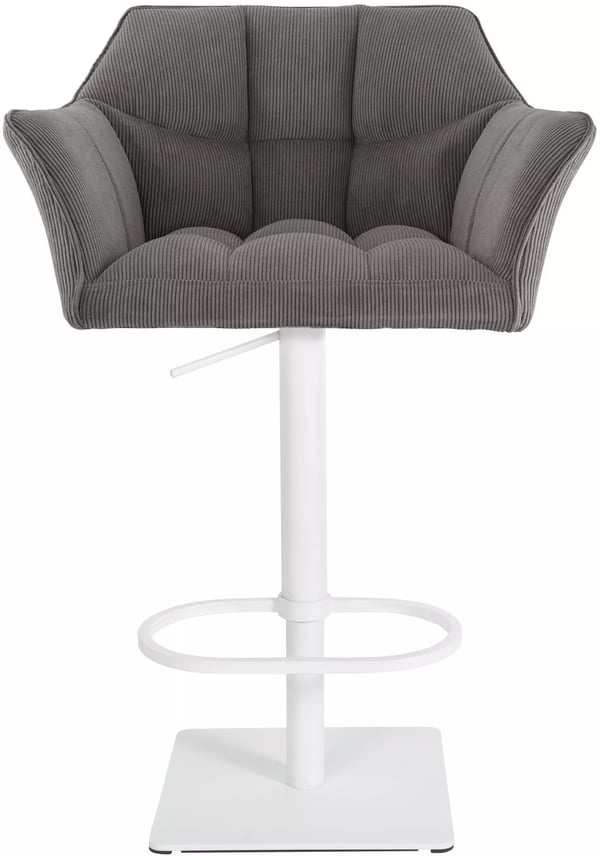 Damaso Barstol Taupe Cord Sæde Rustfrit Stål Ramme
