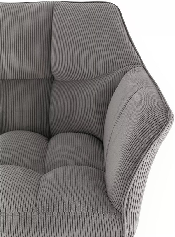 Damaso Barstol Taupe Cord Sæde Rustfrit Stål Ramme