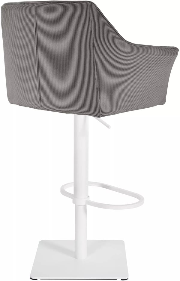 Damaso Barstol Taupe Cord Sæde Rustfrit Stål Ramme