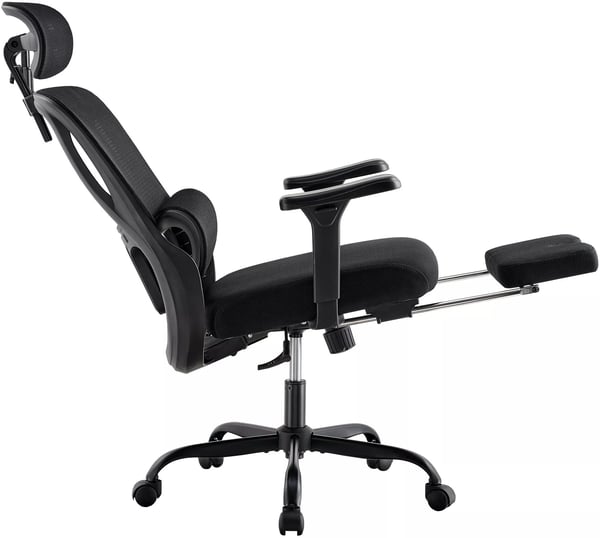 Mankato Työtuoli, Ergonominen, Säädettävä niskatuki ja alaselkätuki, Musta Kangas, Metallirunko