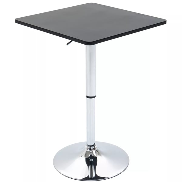 HOMCOM Barbord Hxjdejusterbar med Drejelig Bordplade, Sort Metal & MDF, 60x60x69-93 cm
