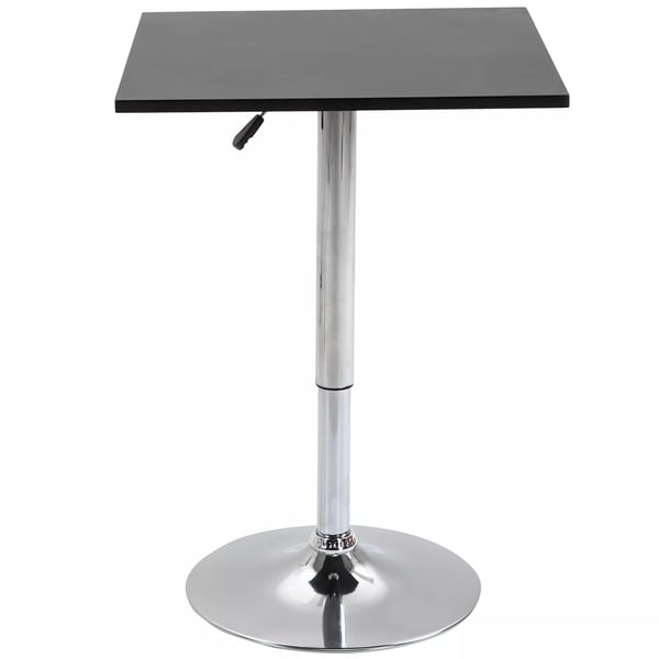HOMCOM Barbord Hxjdejusterbar med Drejelig Bordplade, Sort Metal & MDF, 60x60x69-93 cm
