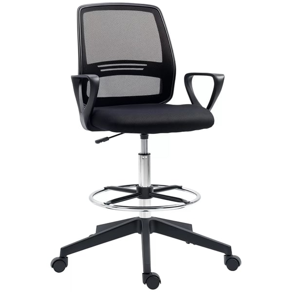 Vinsetto ergonominen mesh-kangas ty&ouml;tuoli, s&auml;&auml;dett&auml;v&auml;, musta