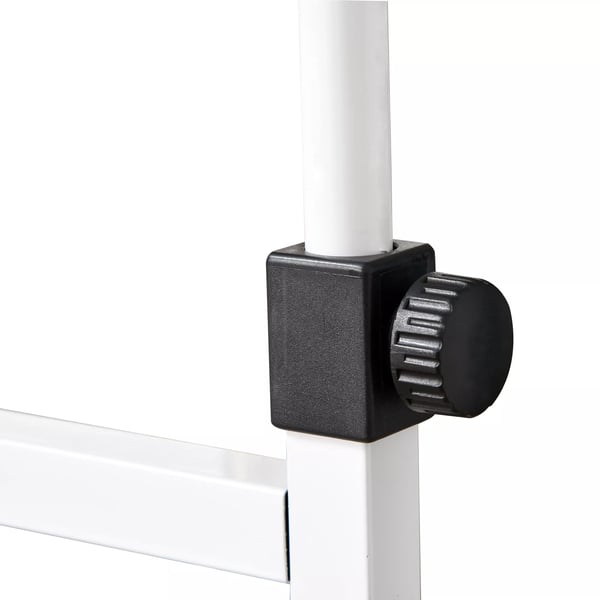 HOMCOM Højdejusterbart Sofabord med Hjul, 2 Hylder, E1 Træfiberplade, Hvid, 80x40x72-82cm