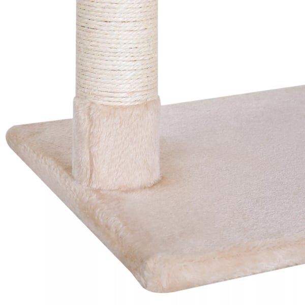 PawHut klatretræ til katte, beige, med sisalstolpe, plys hængekøje, 50x36x70 cm
