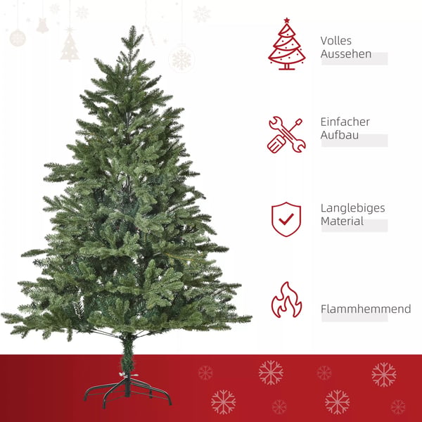 HOMCOM Kunstigt Juletræ 150 cm - Grønt, PVC/PE/Metal - Ø105 x 150 cm