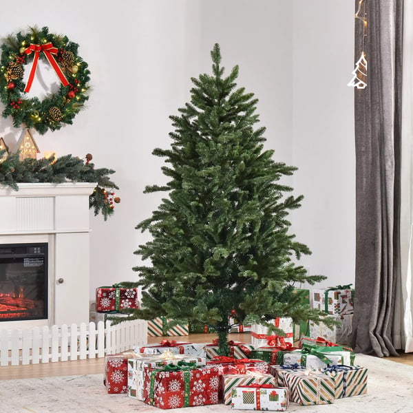 HOMCOM Kunstigt Juletræ 150 cm - Grønt, PVC/PE/Metal - Ø105 x 150 cm