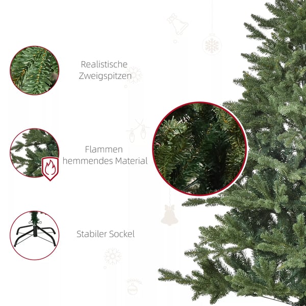 HOMCOM Kunstigt Juletræ 150 cm - Grønt, PVC/PE/Metal - Ø105 x 150 cm