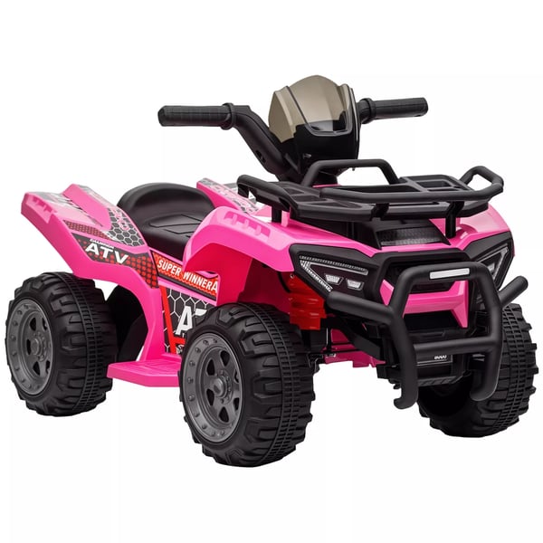 HOMCOM Elektrisk ATV til Børn 18-36 mdr - Pink Metal/Plastik Barns ATV med LED-lys
