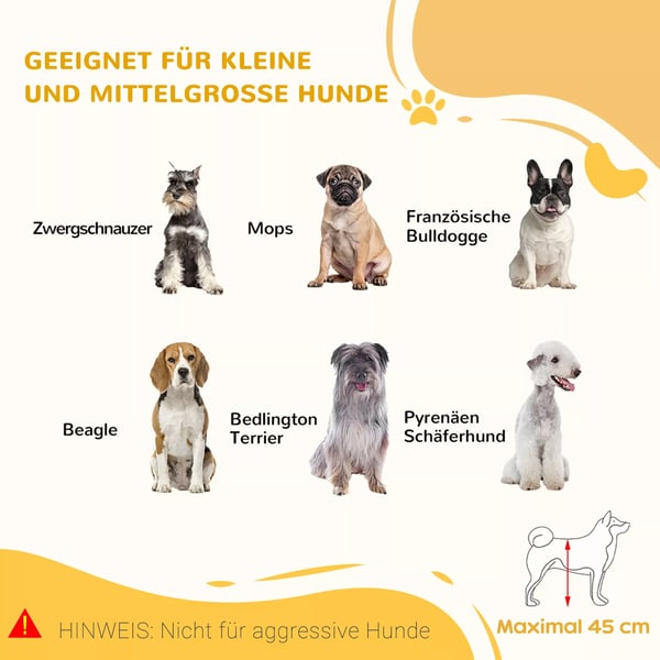 PawHut udtrækkeligt hunde-gitter i træ, fritstående, til trapper og døre, natur, 202,5x76 cm