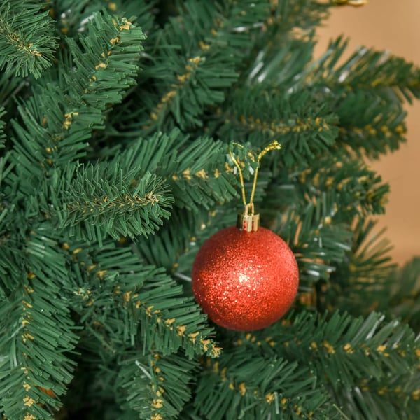 HOMCOM Kunstigt Juletræ 180 cm med 724 Grene og Metalfod - Grøn Kunststof