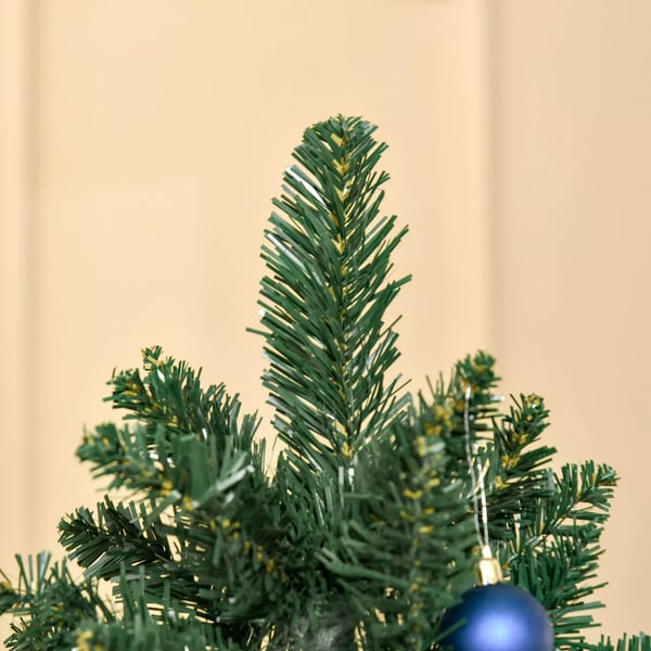 HOMCOM Kunstigt Juletræ 180 cm med 724 Grene og Metalfod - Grøn Kunststof