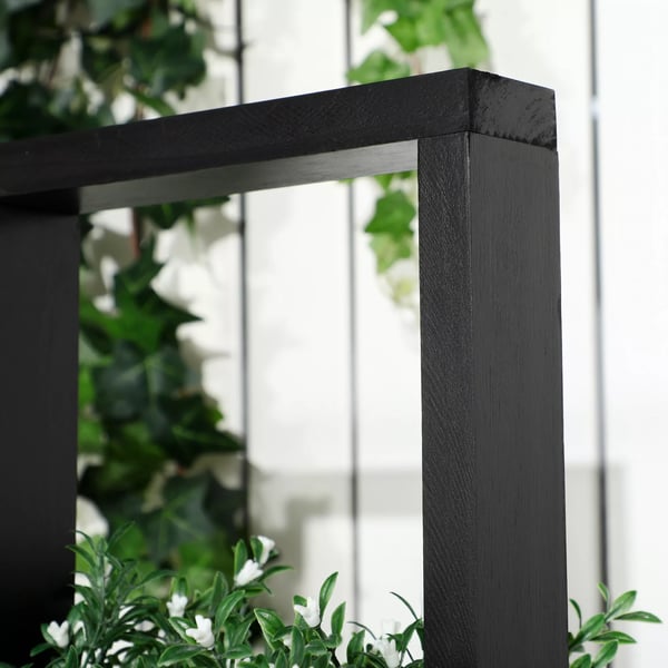 Outsunny Hjbed med espalier, firkantet plantekasse i massivt tr, sort, 90x45x170 cm