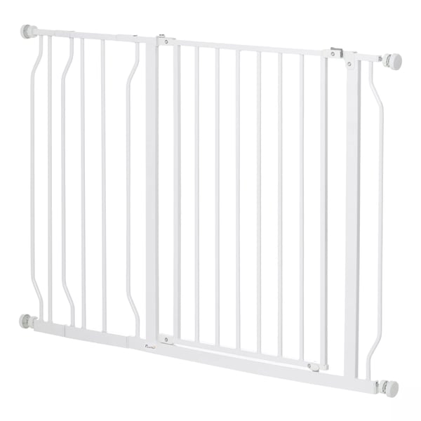 PawHut Hunde Dørsikringsgitter Hvid Stål/ABS 75-115 cm