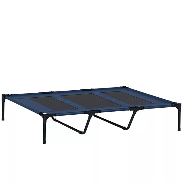PawHut Hundeseng Udendørs, Metal/Oxford, Mørkeblå/Sort, 122x92x23cm