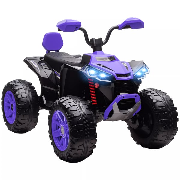 AIYAPLAY Børne-ATV 24V Lilla (Violet) Elektrisk Køretøj - 2 Sæder, LED Lys, MP3/USB, 6.5 km/t, 3-8 År