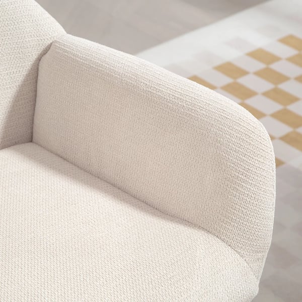 HOMCOM accentstol, wingback-stil, krämvit, polyester