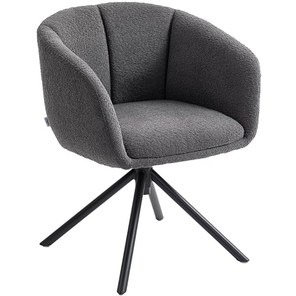 Lænestol, drejelig, polstret, mørkegrå polyester, 120 kg kapacitet Lænestol, drejelig, polstret, mørkegrå polyester, 120 kg kapacitet