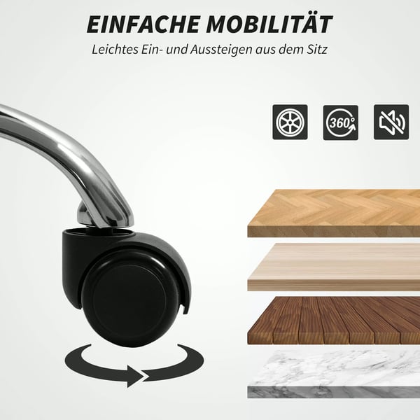 HOMCOM Ergonomisk kontorstol, lænebar ryglæn, fodstøtte, blødt stof, lysebrun