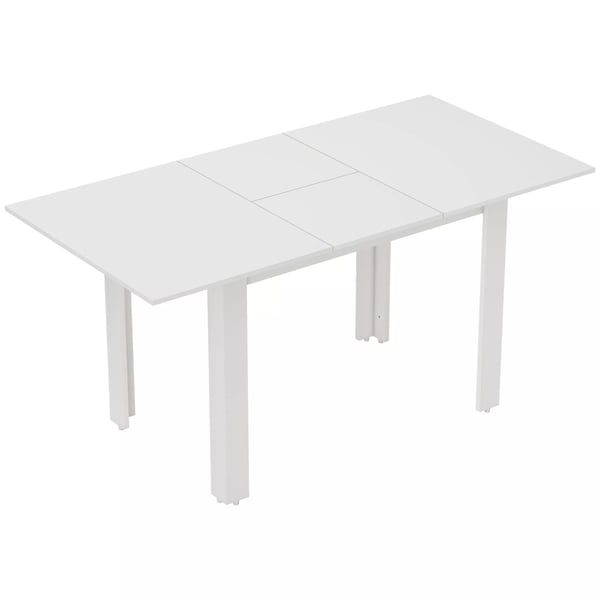 HOMCOM Udtr8kbart Spisebord, H8jglans Hvid, MDF, 120-160x70 cm, 4-6 personer