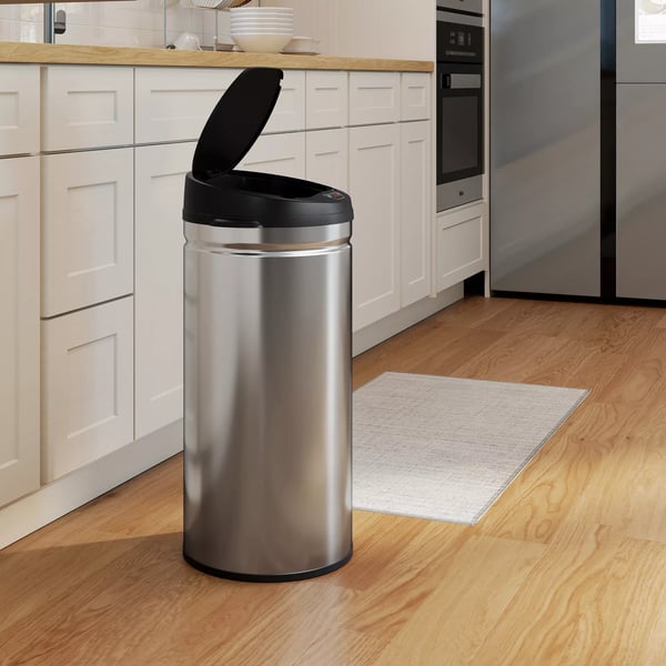 HOMCOM 42L sensorstyrd soptunna i rostfritt stål, silver