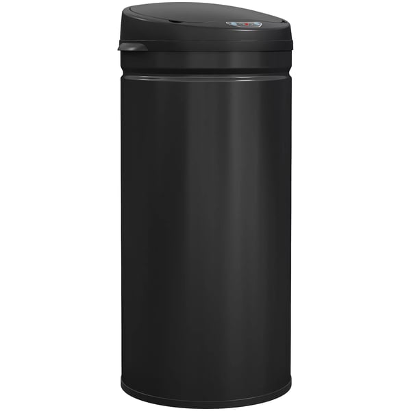 HOMCOM 42L Sensor Skraldespand - Berøringsfri Affaldsspand i Rustfrit Stål, Sort med Soft-Close