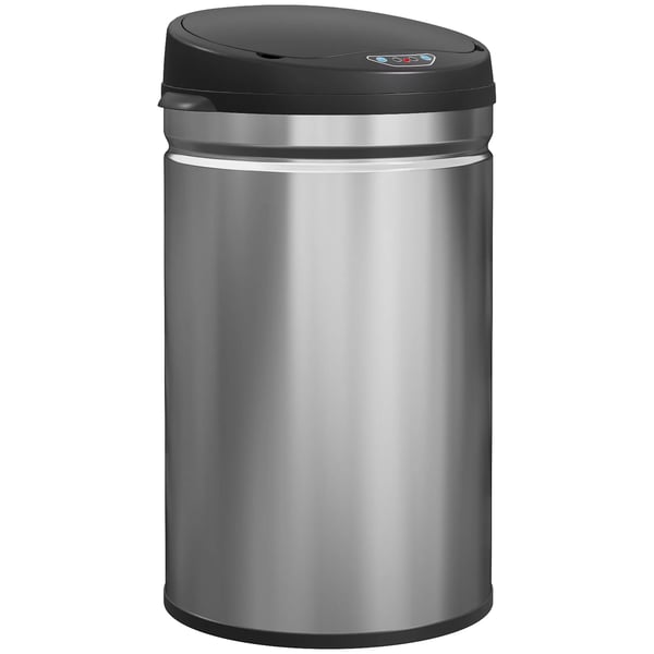 HOMCOM 30L Sensor Skraldespand Rustfrit Stål Sølv - Automatisk Berøringsfri Affaldsbeholder med Soft-Close