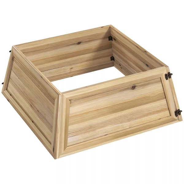 HOMCOM Juletr&aelig;ksk&oslash;rt 65 x 65 cm Rustik Grantr&aelig; Juletr&aelig;skrave Naturtr&aelig;
