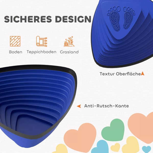 AIYAPLAY 11 stk. Balancestien, sklisikkert design, til indendørs & udendørs brug, stabelbare, farverige