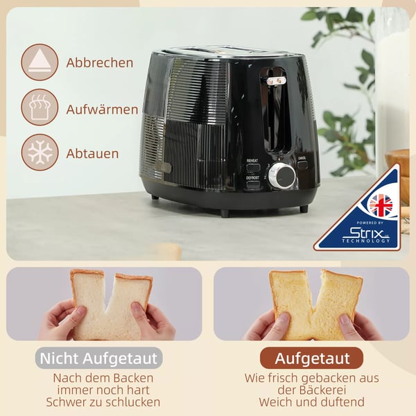 HOMCOM Elkedel og Brødrister Sæt - 1,7L, Rustfrit Stål/Plast, Sort
