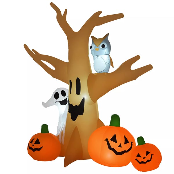 Halloween Puhallettava Haamu Ilmatäyte Koriste Valolla 120/240 cm (Puhallettava Kummituspuu)
