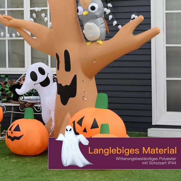 Halloween Puhallettava Haamu Ilmatäyte Koriste Valolla 120/240 cm (Puhallettava Kummituspuu)