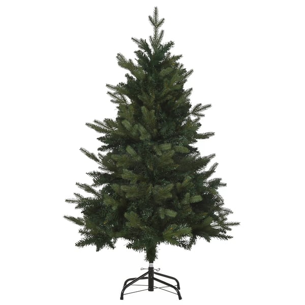 Konstgjord Julgran 1.2m, 657 Grenar, PVC/PE, Metallfot, Grön, Ø85x120cm