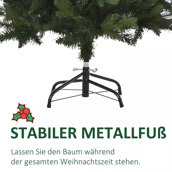 Konstgjord Julgran 1.2m, 657 Grenar, PVC/PE, Metallfot, Grön, Ø85x120cm