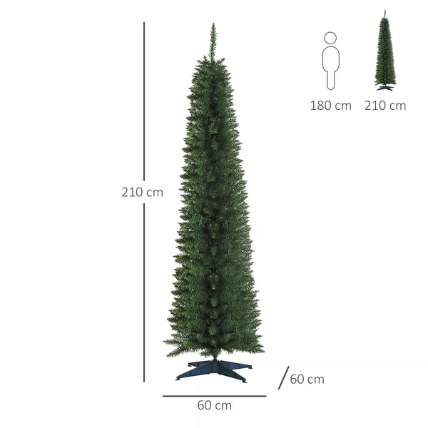 Juletræ 2,1 m Kunstgran Samles med Fod 499 Grene PVC Grøn Ø60 cm
