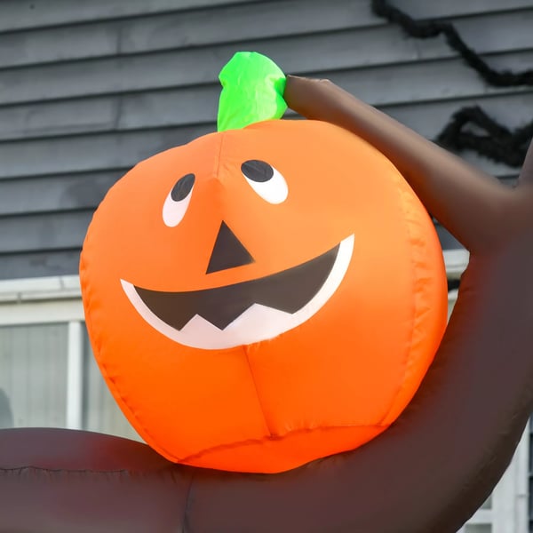 Uppblåsbar Spökträd Pumpa Halloween Dekoration Figur Luftfigur med LED-belysning, Polyester, 180x80x240cm | Aosom