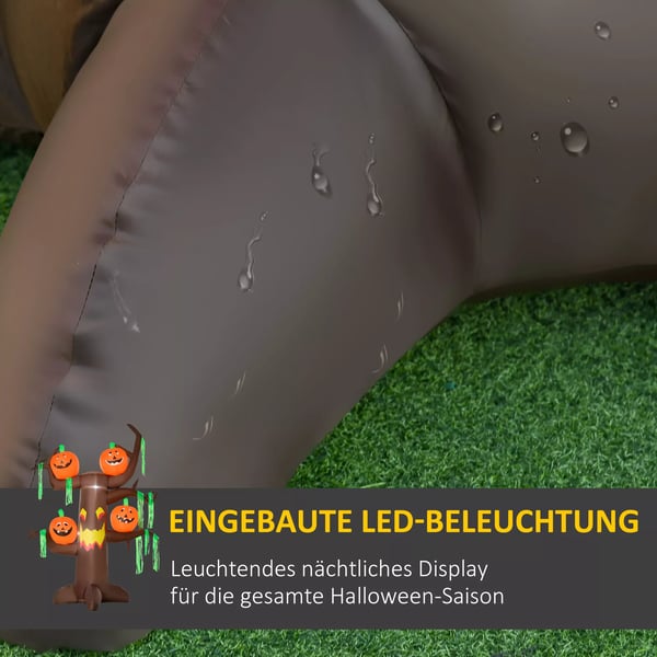 Uppblåsbar Spökträd Pumpa Halloween Dekoration Figur Luftfigur med LED-belysning, Polyester, 180x80x240cm | Aosom