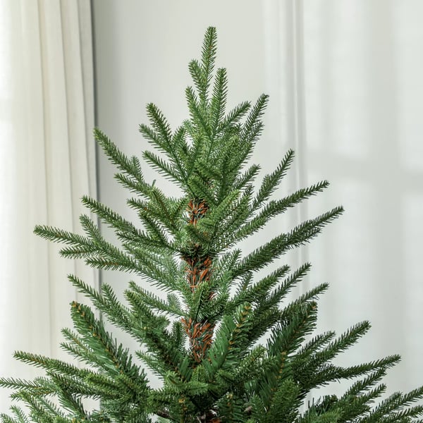 HOMCOM Kunstigt Juletræ 180cm Grøn med 2380 Grene - Sammenklappeligt Metalstativ, Flammehæmmende, Nem Opsætning