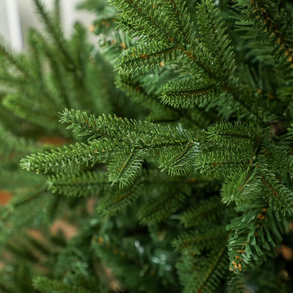 HOMCOM Kunstigt Juletræ 180cm Grøn med 2380 Grene - Sammenklappeligt Metalstativ, Flammehæmmende, Nem Opsætning