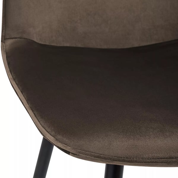 2 kpl ruokatuoli Maryam, ruskea sametti, matte black metallirunko