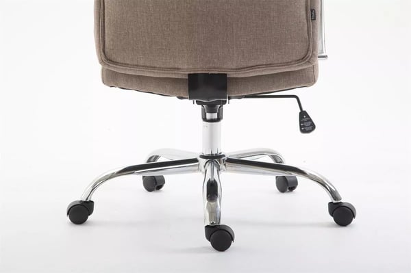 XL Kontorstol Vaud Stof Taupe med Krom-Look Metalstel - Op til 140 kg Kapacitet