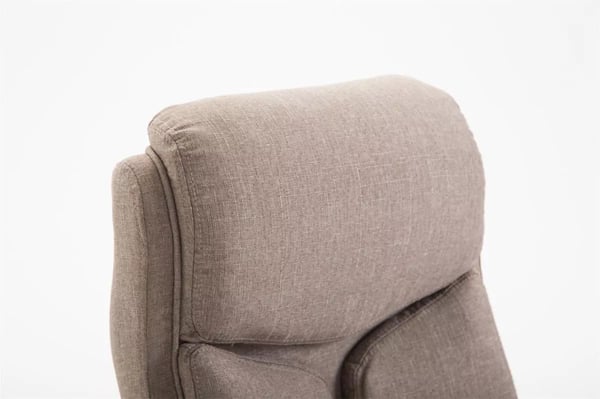 XL Kontorstol Vaud Stof Taupe med Krom-Look Metalstel - Op til 140 kg Kapacitet