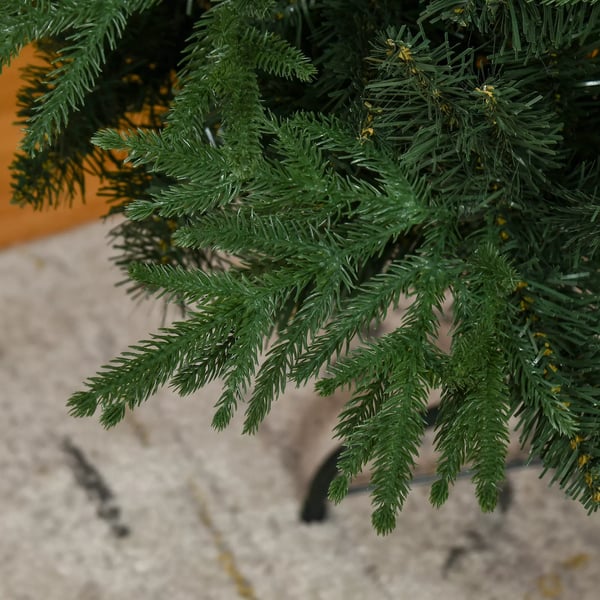 HOMCOM 180 cm Juletræ Kunstigt Naturtro Tætte Grene Kunstgran Juletræ med 4030 Grenspidser Realistisk Udseende Grøn