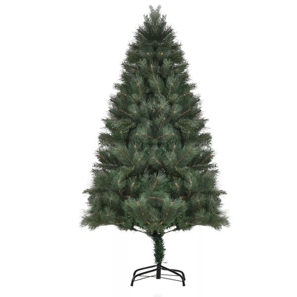 HOMCOM Tekojoulukuusi 180cm, 375 oksaa, metallijalusta, vihreä muovi