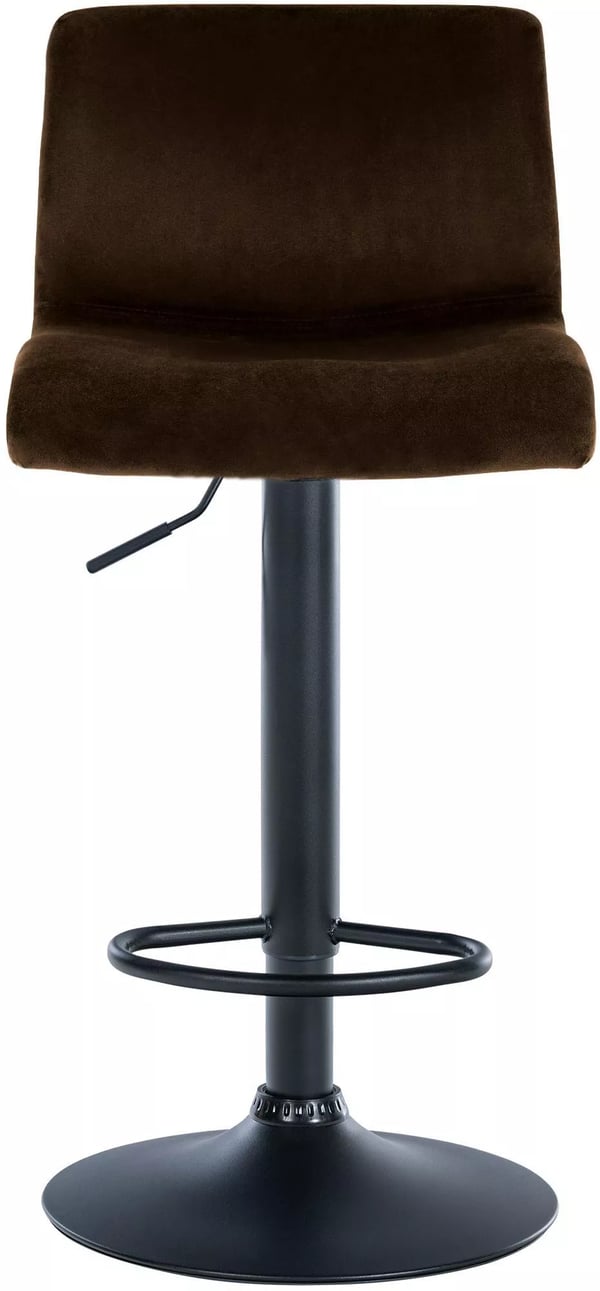Hoover brun fløjl barstol med 360° rotation og justerbar højde