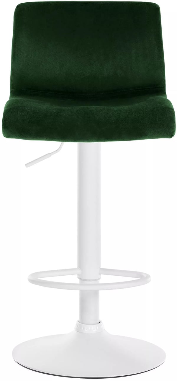 Hoover fløjlsbarstol - højdejusterbar, 360° drejelig, grøn