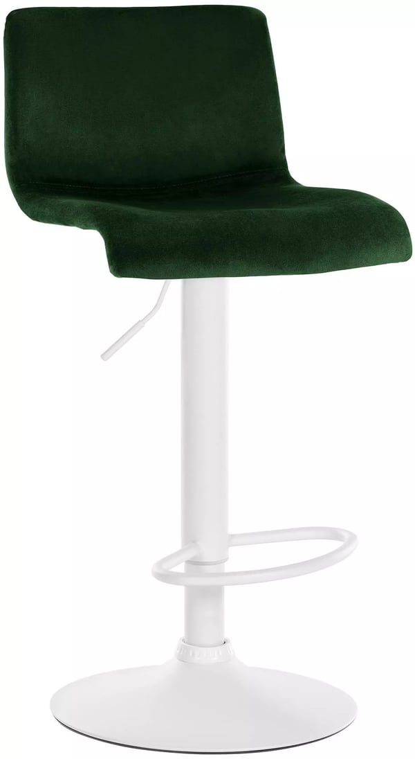 Hoover sammetsbarstol - justerbar höjd, 360° svängbar, grön