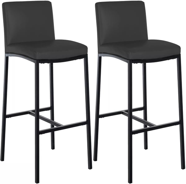 Sæt med 2 Freeport Barstole, Mørkegrå Kunstlæder, Mat Sort Metalramme, 76 cm Sædehøjde Sæt med 2 Freeport Barstole, Mørkegrå Kunstlæder, Mat Sort Metalramme, 76 cm Sædehøjde