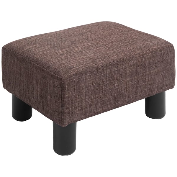 HOMCOM Suorakulmainen Ottomaanijakkara Jalkatuki Pellava Ruskea Pehmustettu 40x30x24cm 100kg