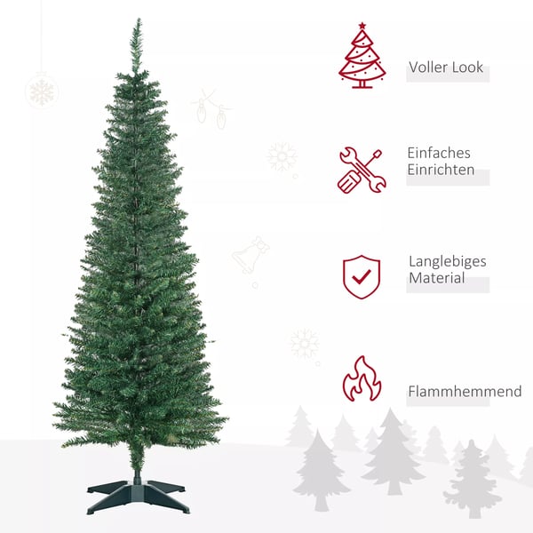 Joulukuusi 1,5 m Joulukuusi jalustalla Keinotekoinen kuusi 294 oksaa irrotettava PVC Vihreä Ø46 x 150 cm